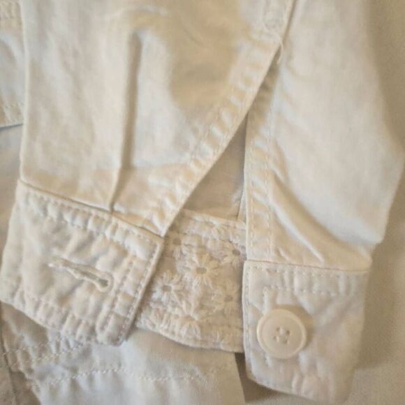 Talbots Womens Soft Linen Blend Button Front Casual Safari Jacket White Small - Picture 6 of 11